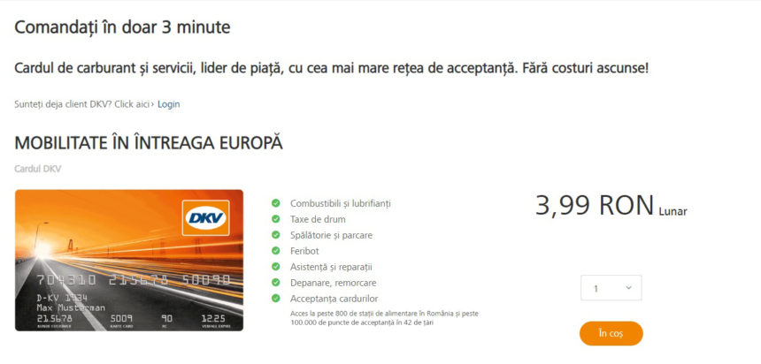 Cardul DKV poate fi comandat online în România